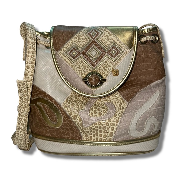 Vintage Handbags - Vintage Faux Leather Patchwork Purse